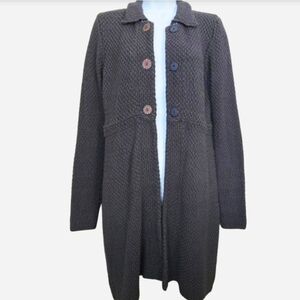 Boden Fisherman Knit Long Sweater Cardigan Blue Size Medium